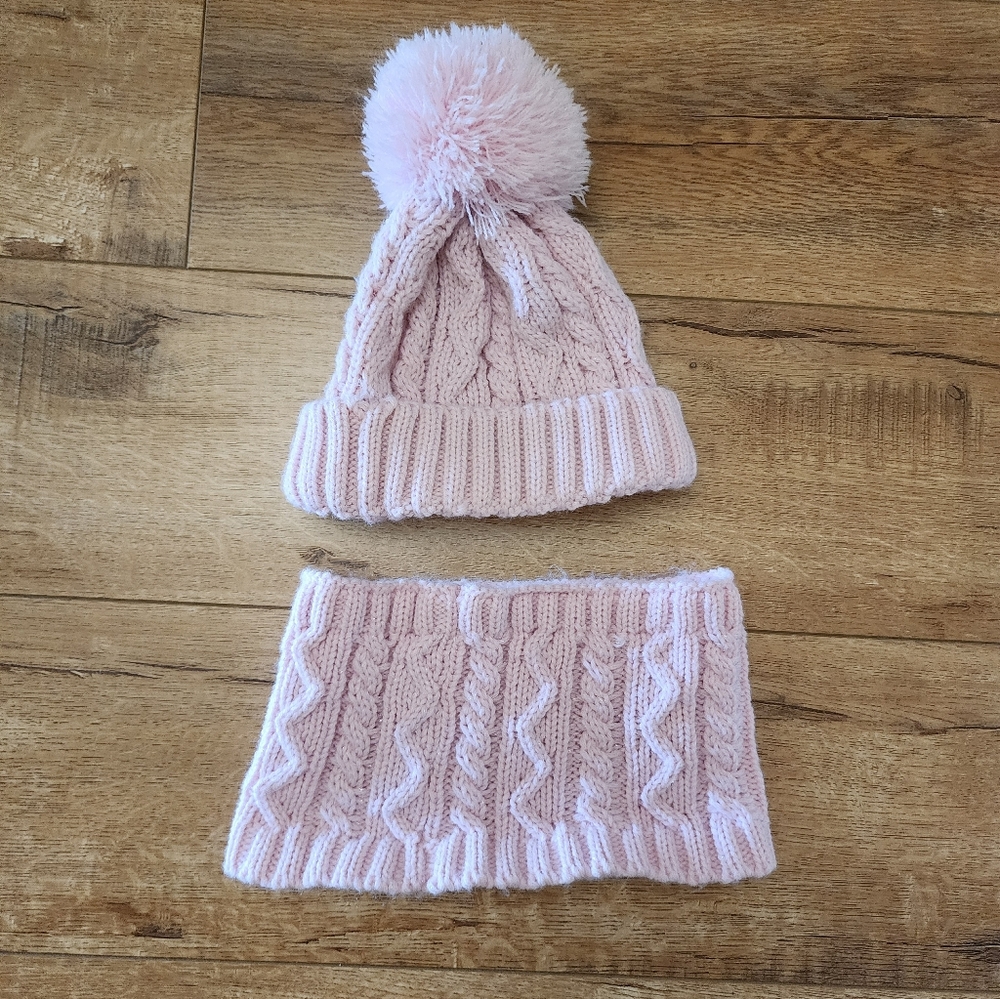 First Steps by Stepping Stone HAT & COLLAR SCARF SET pink 2T 3T 4T Girl Toddler